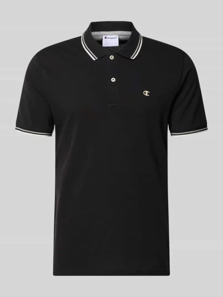 Koszulka polo o kroju slim fit z naszywanym logo Champion czarna