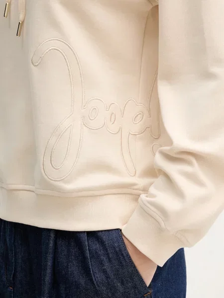 Свитер Joop! с капюшоном с аппликацией бежевый