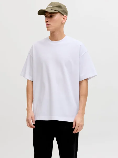 JACK & JONES Tricou JJEBARRON' alb