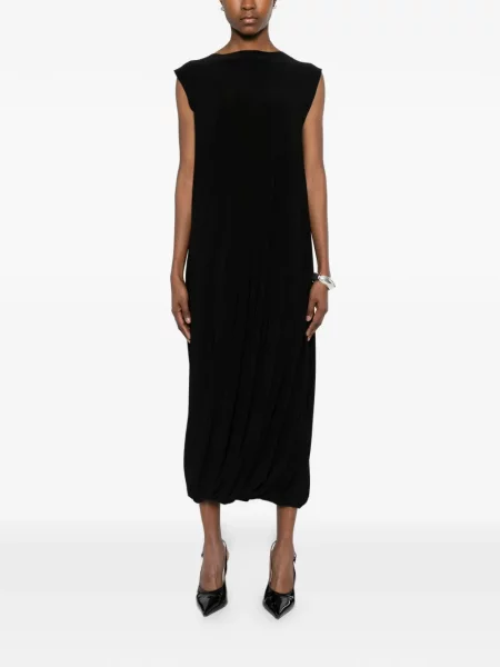 Rochie midi Norma Kamali fără mâneci negru
