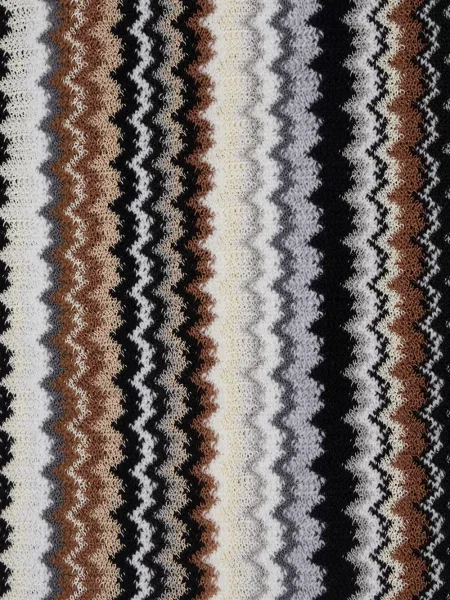 Πλεκτός κασκόλ Missoni με κρόσσια καφέ