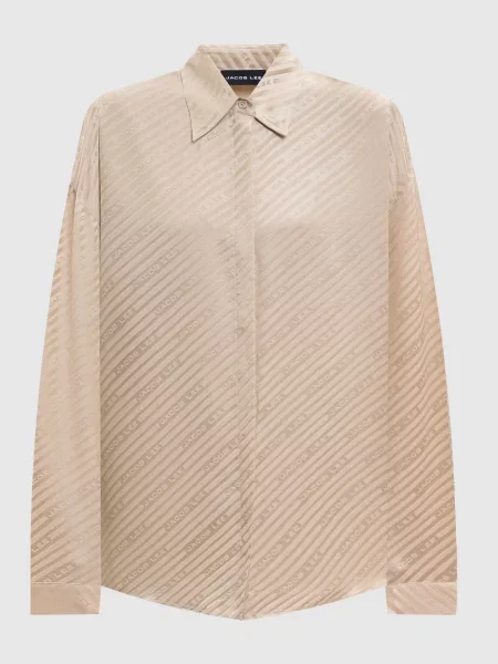 Шелковая блузка Jacob Lee с принтом бежевая