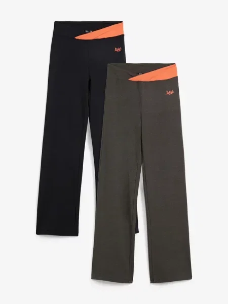 Spodnie sportowe o kroju bootcut 2 pary szare