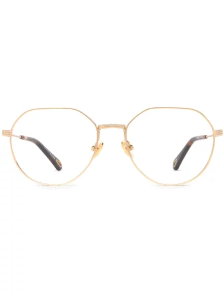 Ochelari de soare Chloé Eyewear cu imprimeu geometric auriu