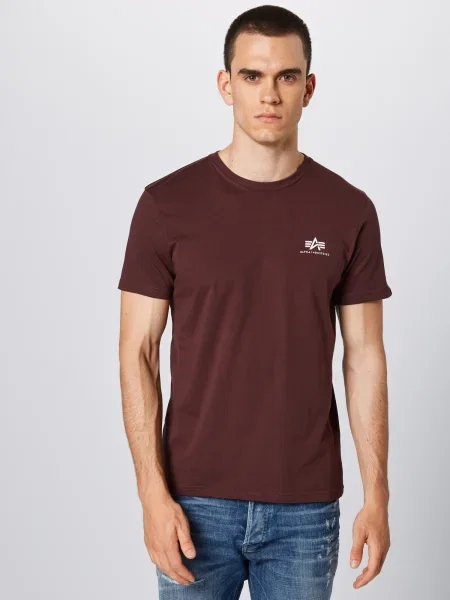 ALPHA INDUSTRIES Póló borvörös fehér