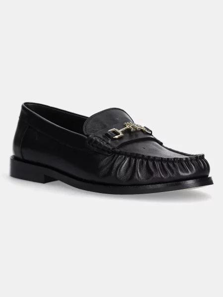 Usnjeni mokasini Tommy Hilfiger SOFT LEATHER HORSEBIT LOAFER črna