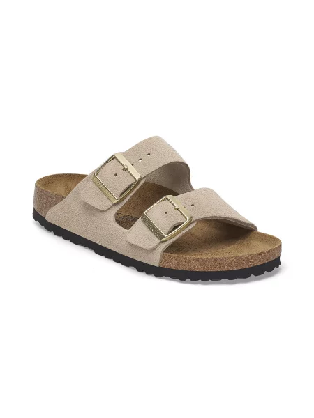 Birkenstock Arizona LEVE Sandcastle Regular Fit Kobiety Sandały Birkenstock Jasnobrązowy Size: