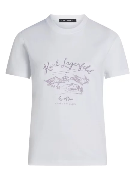 Karl Lagerfeld Tricou Après Ski Club gri alb