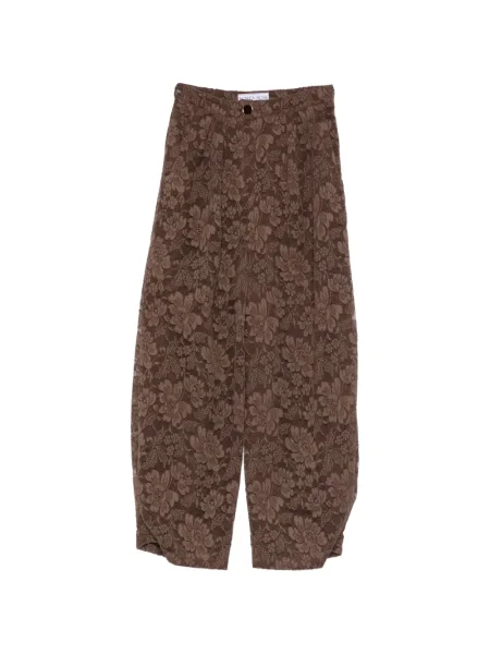 Pantaloni Rowen Rose cu model floral cu imagine roz