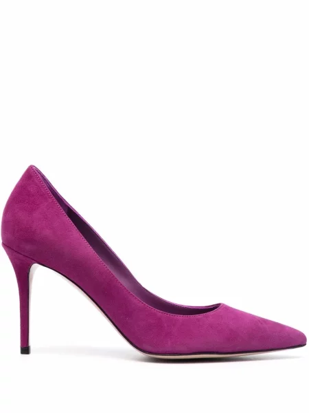 Pantofi cu toc Le Silla din piele de căprioară violet