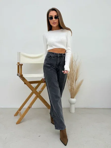 ISSA Plus Прямі джинси сірий