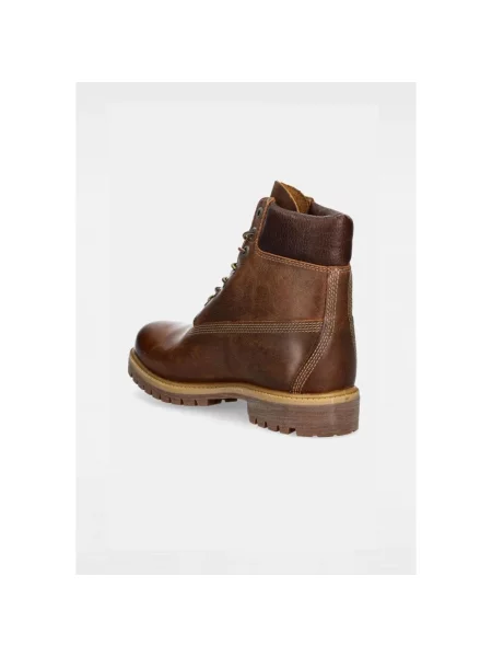 Wodoodporne lniane botki Timberland brązowe