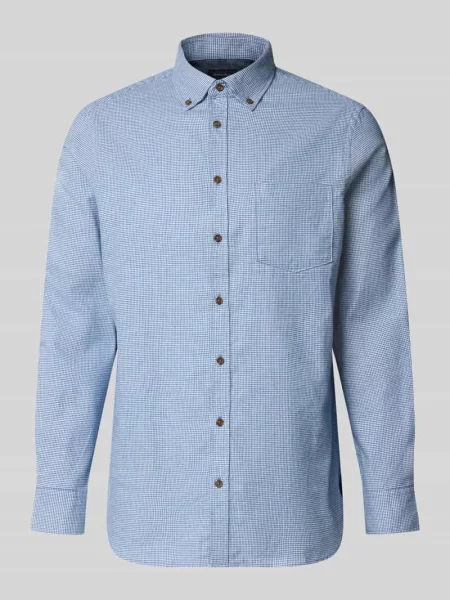Koszula casualowa o kroju regular fit z kołnierzykiem typu button down Christian Berg Men niebieska