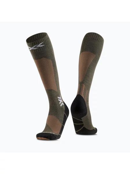 Скиорски чорапи X-Socks Ski Discover Merino Otc sand/dark sand зелено