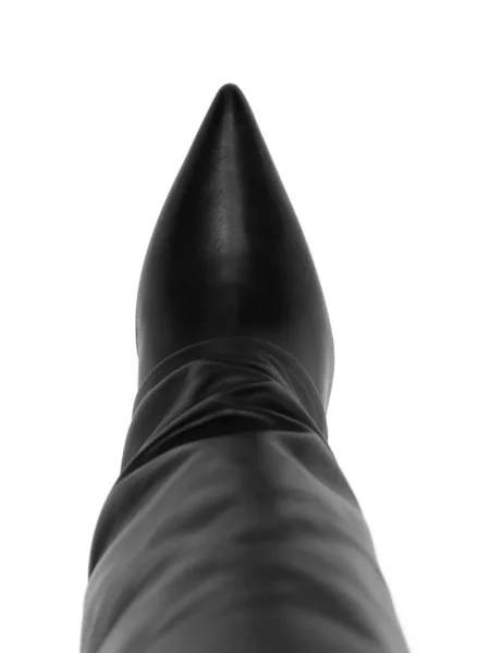 Botine The Seller din piele cu pană negru