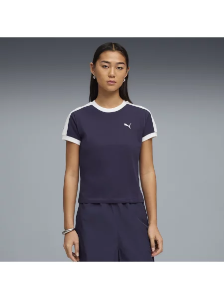 PUMA koszulka T7 o wąskim kroju Odzież S fioletowy