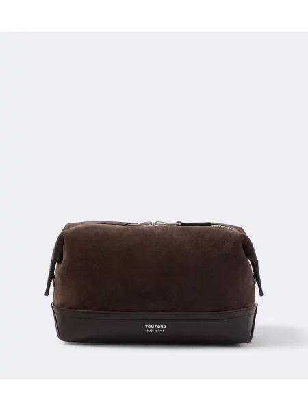 Geantă Tom Ford din piele de căprioară maro