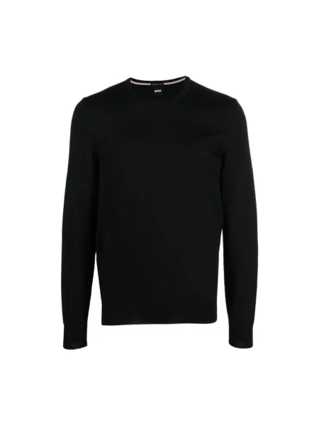 Sweter Boss wełniany czarny