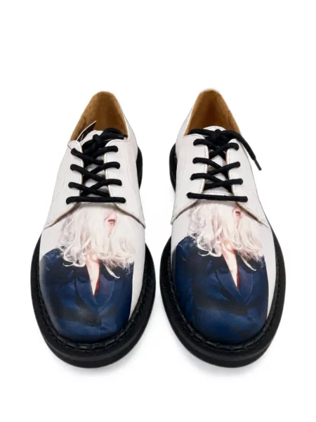 Pantofi derby Undercover din piele cu imagine alb