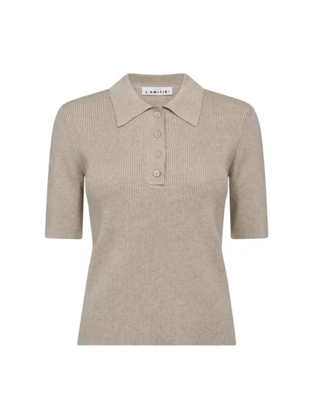 Dzianinowe polo Haute L'amitié beżowe