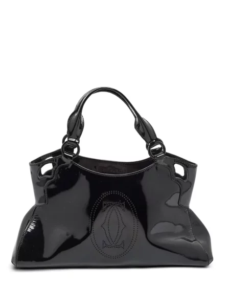 Bőr lakkozott shopper táska Cartier fekete