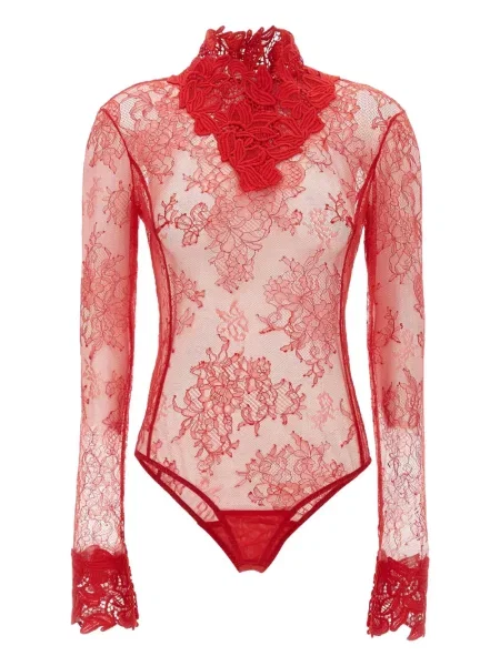 Virágos csipkés body Blumarine piros