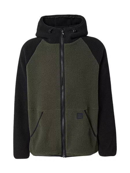Iriedaily Jachetă fleece Quentin oliv negru
