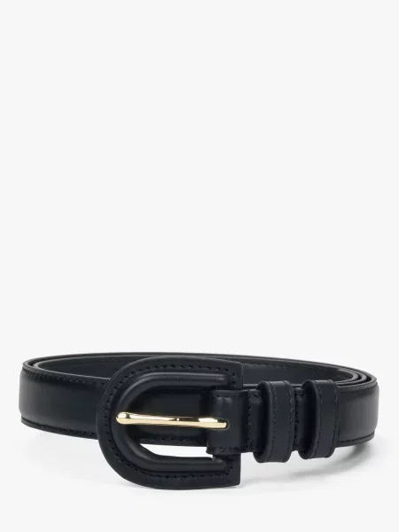 Кожаный ремень Estro с ремешками черный