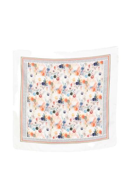 Svileni šal D'aniello s apstraktnim uzorkom bijela