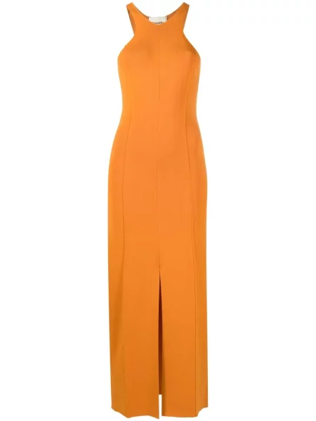 Sukienka midi Nanushka bez rękawów do kolan garniturowa pomarańczowa