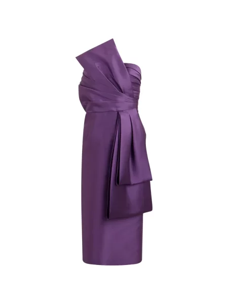 Rochie midi Alberta Ferretti asimetrică drapată violet