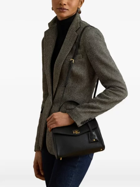 Kožená kabelka Lauren Ralph Lauren černá