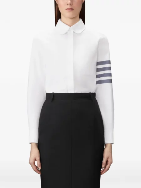 Cămașă Thom Browne din țesătură twill alb