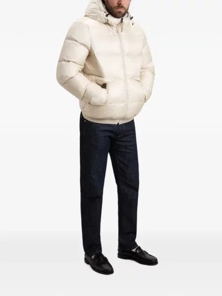 Geacă cu puf Woolrich cu glugă alb
