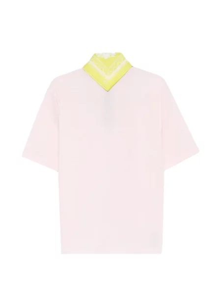 Tricou polo Kolor cu broderie roz