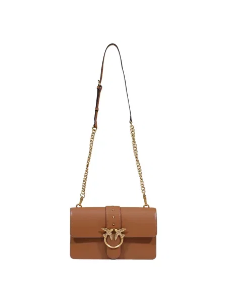 Torebka skórzana Pinko skórzana klasyczna brązowa