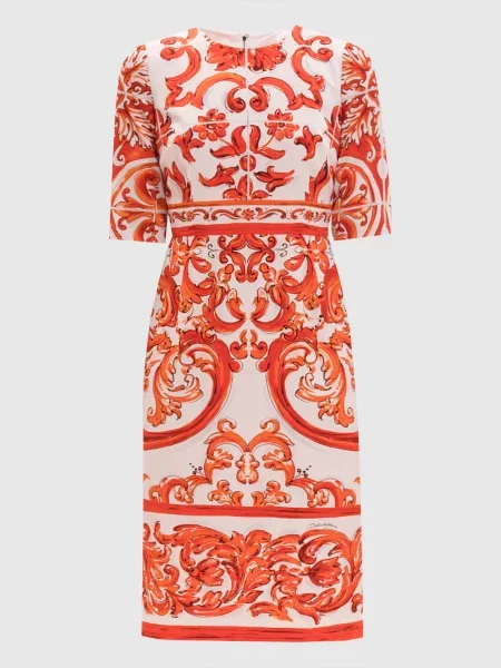 Сукня-футляр із шовку Dolce&gabbana біла