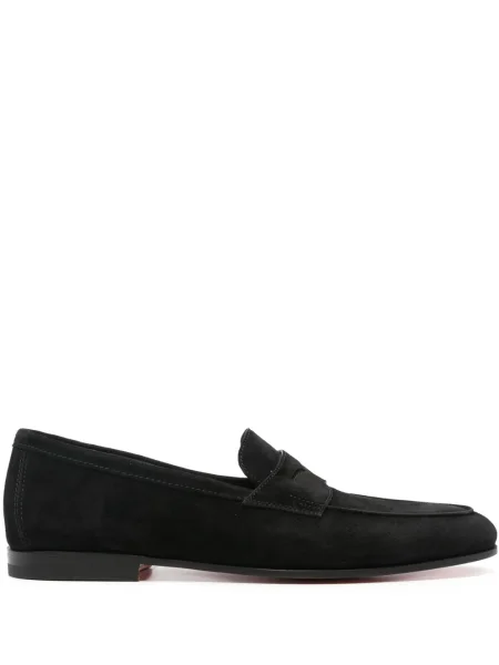 Pantofi loafer Santoni din piele de căprioară negru