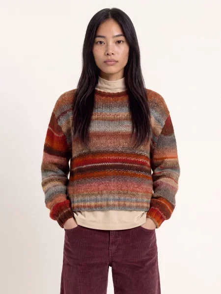 Lollys Laundry Sweter Fairhavenll rot brązowy