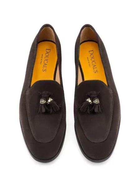 Pantofi loafer Doucal's din piele de căprioară maro