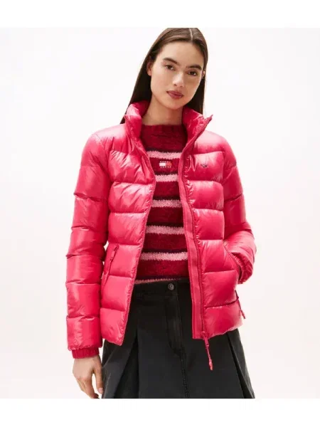 Tommy Jeans Geacă din puf roz