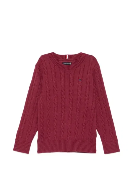 Sweter dziecięcy Tommy Hilfiger czerwony