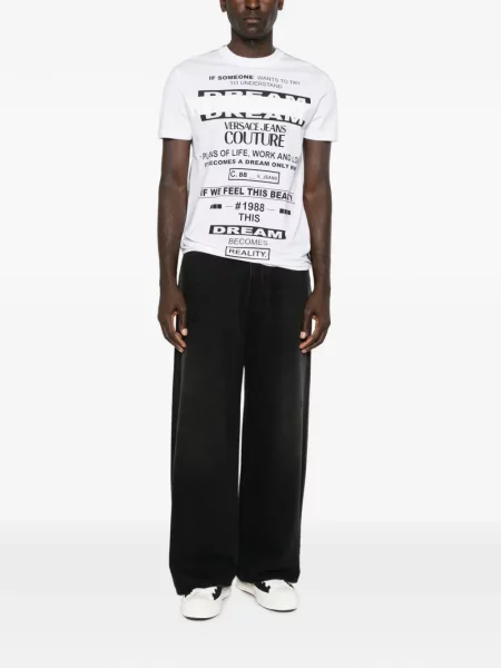 Tricou Versace Jeans Couture cu imagine alb