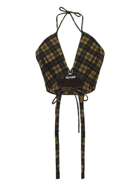 Кариран топ Grace Elwood оглавник черно