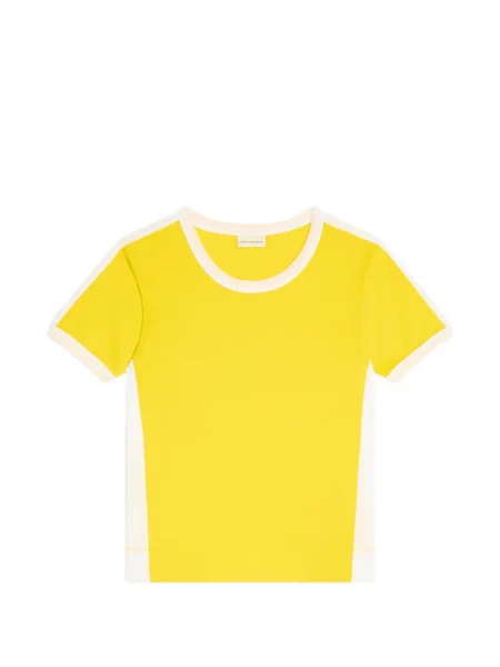 Koszulka Dries Van Noten z okrągłym dekoltem żółta