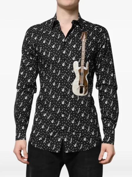 Cămașă Dolce & Gabbana cu paiete negru