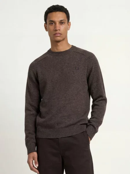Fred Perry Svetry Z Merino Vlny tmavě hnědá