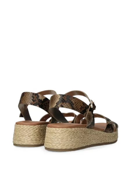 Sandale Mexx cu model piele de șarpe maro