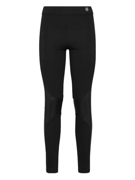 Leggings Philipp Plein din piele negru