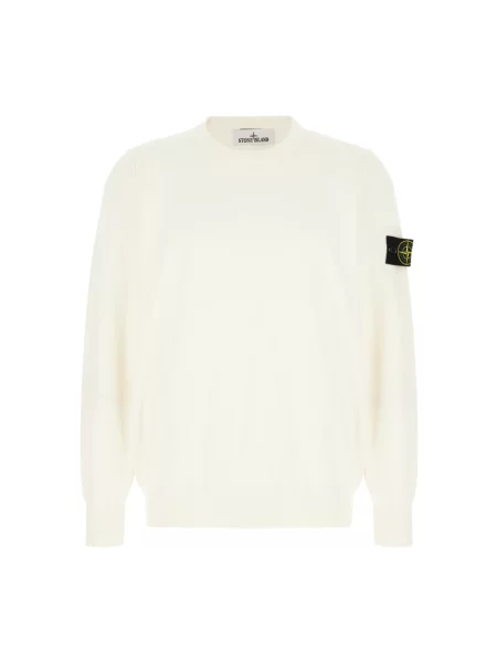 Dzianinowy sweter Stone Island z kamieniami beżowy